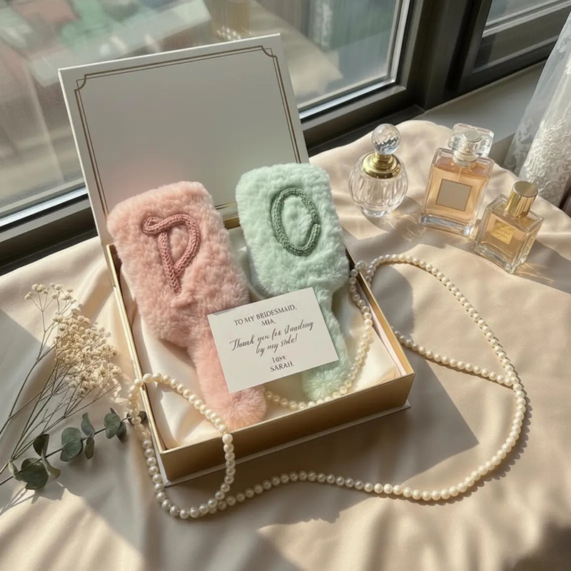 Custom Plush Hairbrush Knitted - Hair Care Gift recension och pris
