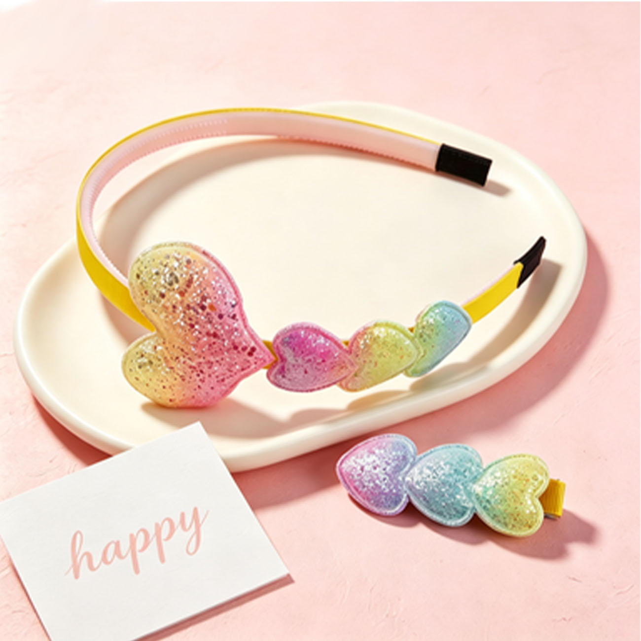Glitter Heart Bow Headband Hai - Hair Care Gift Set recension och pris
