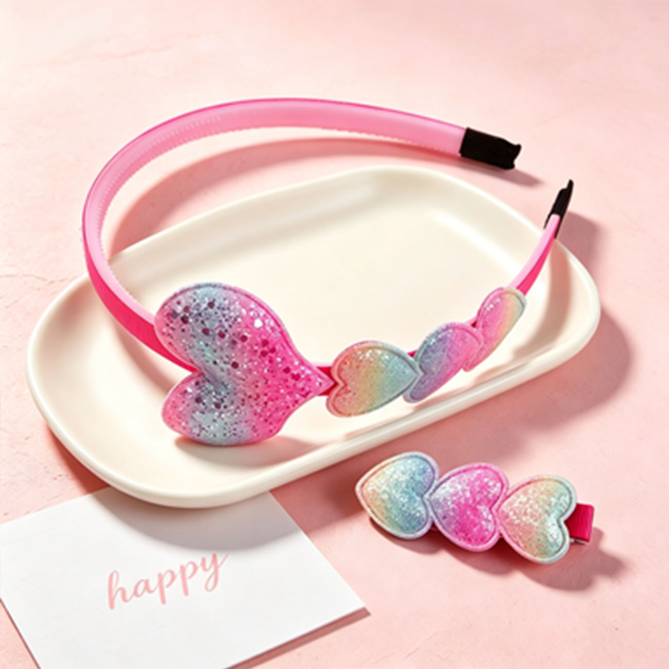 Glitter Heart Bow Headband Hai - Hair Care Gift Set recension och pris